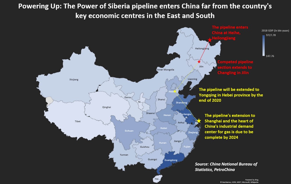 Russia opens Siberian pipeline to China as Beijing expands its influence in the Arctic