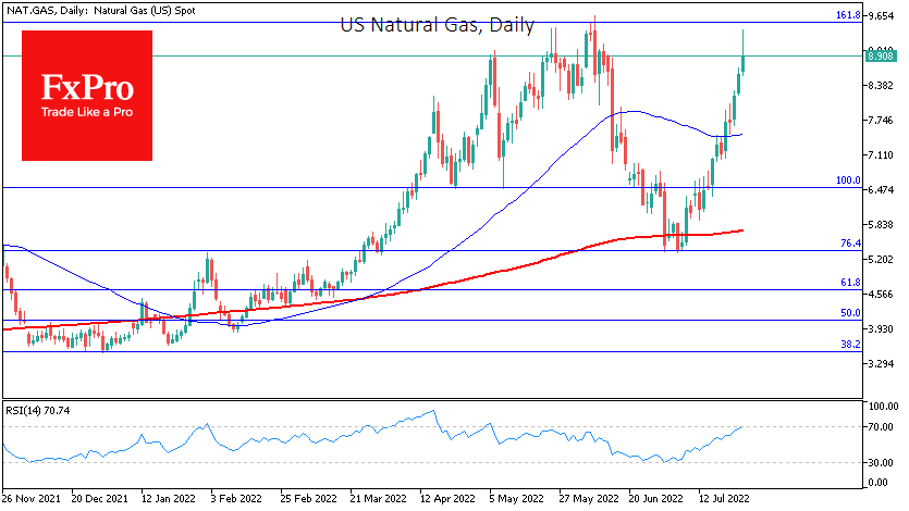 US NatGas price strives to rewrite 2008 highs above $13.5