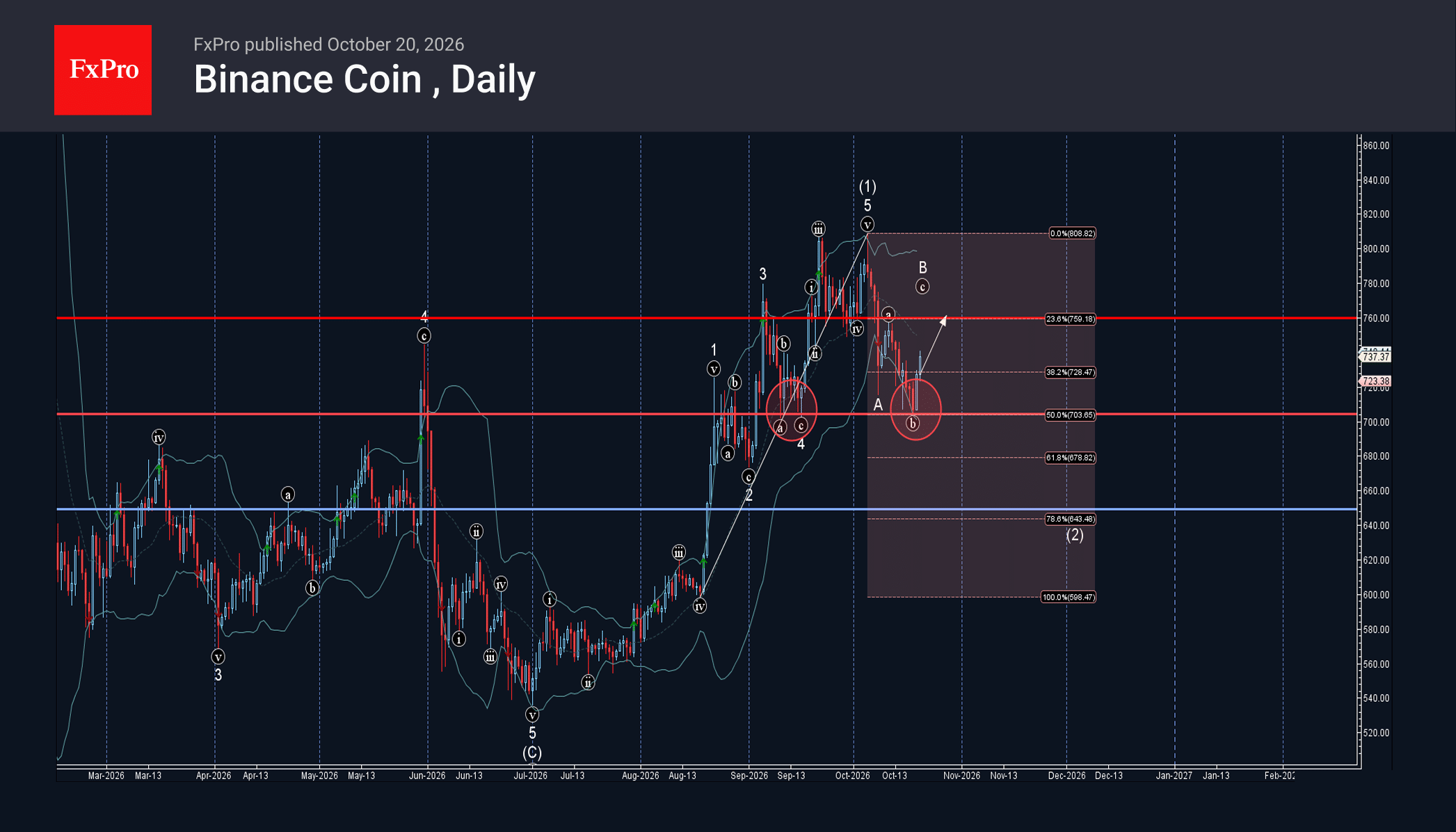 Binance Coin Wave Analysis – 20 October 2026